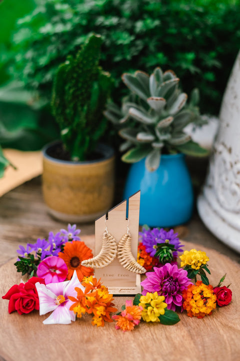 Wicker Moons Earrings by Statement Peace Jewelry and Provisions from Appalachian Standard