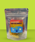 A package of Appalachian Standard full-spectrum CBD and THC gummies, featuring flavors such as lemon, orange, cherry, green apple, and watermelon. The package indicates 21+ and contains 10 gummies with a net weight of 140g.