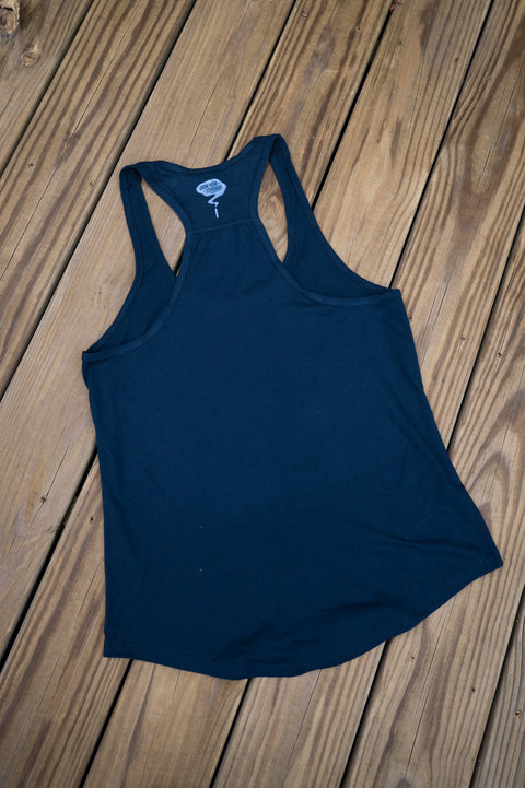 Blue tank top on a wooden surface