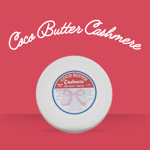 Appalachian Standard's Coco Butter Cashmere CBD body cream on a red background