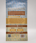 A photo of the back of Appalachian Standards new Caramel Macchiato CBD Chocolate bar showing ingredients and other important details.