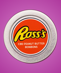 Appalachian Standard's limited edition Ross's CBD Peanut Butter BonBons tin lid with an orange label