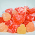 Multiple heart-shaped Pucker Up Sour CBD Gummies