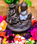 Moon Buddha Ceramic Backflow Incense Burner Above from Appalachian Standard