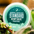 A 2 oz tin of Appalachian Standard's Menthol CBD Salve