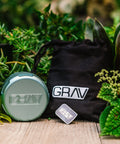 GRAV 3 Piece Grinder and bag (green)
