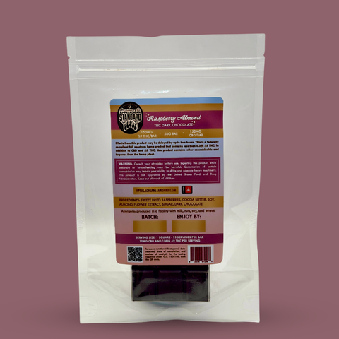 White packaging with a colorful label on a purple background