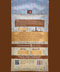 Back of an Appalachian Standard THC chocolate bar packaging with text and branding on a brown background.
