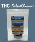 THC Salted Croissant packaging with label on a blue background