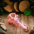 Pink and gold Scalloped glass hand pipe