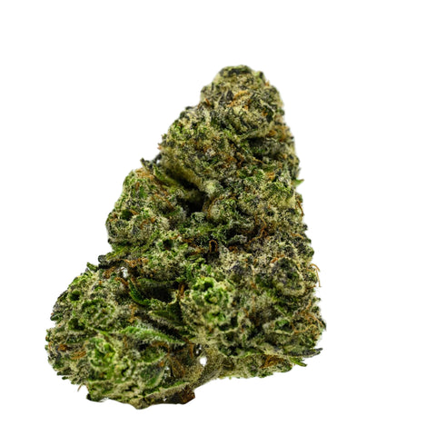 Appalachian Standard's Berry Blue flower with beautiful green and orange and crispy trichomes.